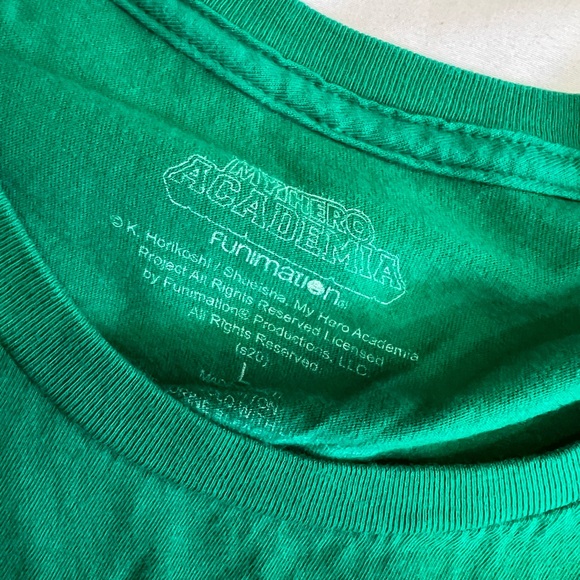 L My Hero Academia Adult New T-Shirt - Deku Izuku Midoriya Stats Boxed Green - Picture 4 of 6